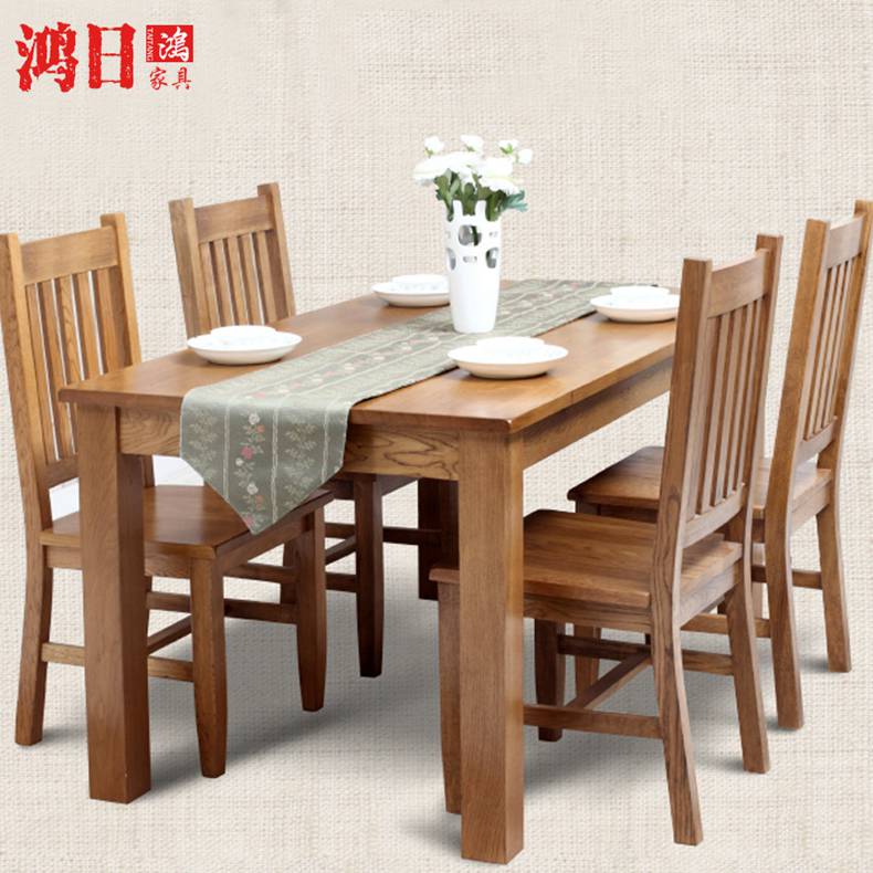 家用饭店白橡木实木餐桌椅