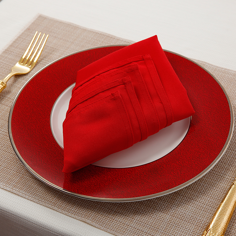 纯红色餐巾布