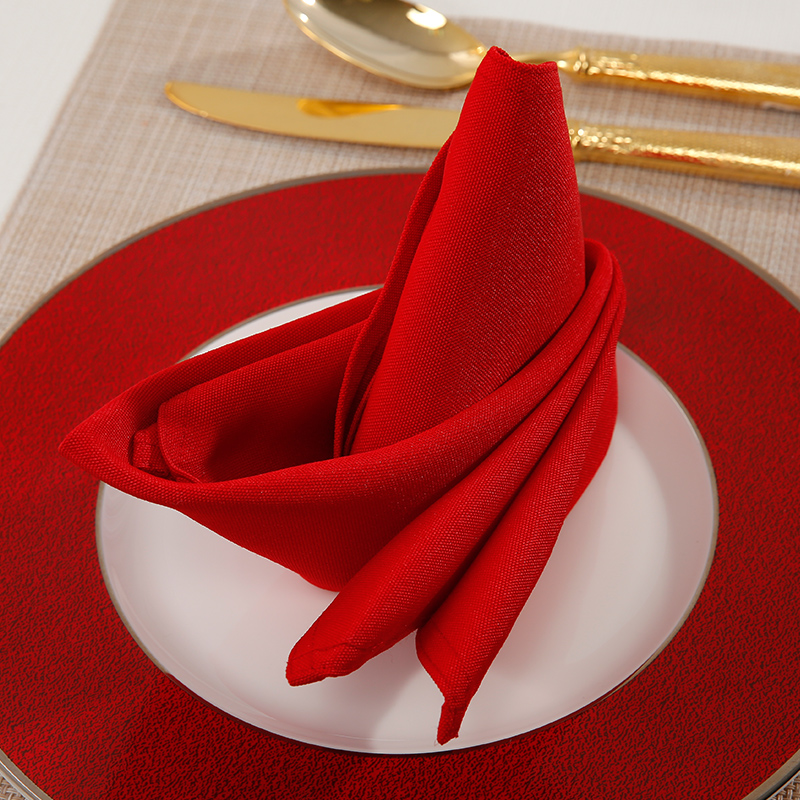 纯红色餐巾布