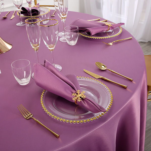 浪漫紫色双面缎桌布