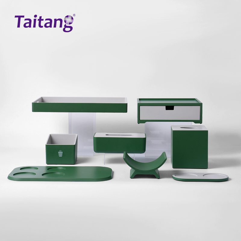 森屿日光  墨绿色耐热树脂客杂摆件套装