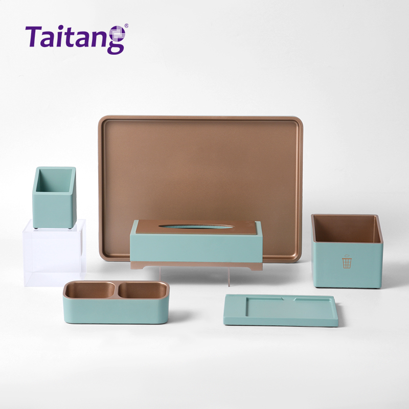 薄荷鎏金  薄荷绿耐热树脂客杂摆件套装