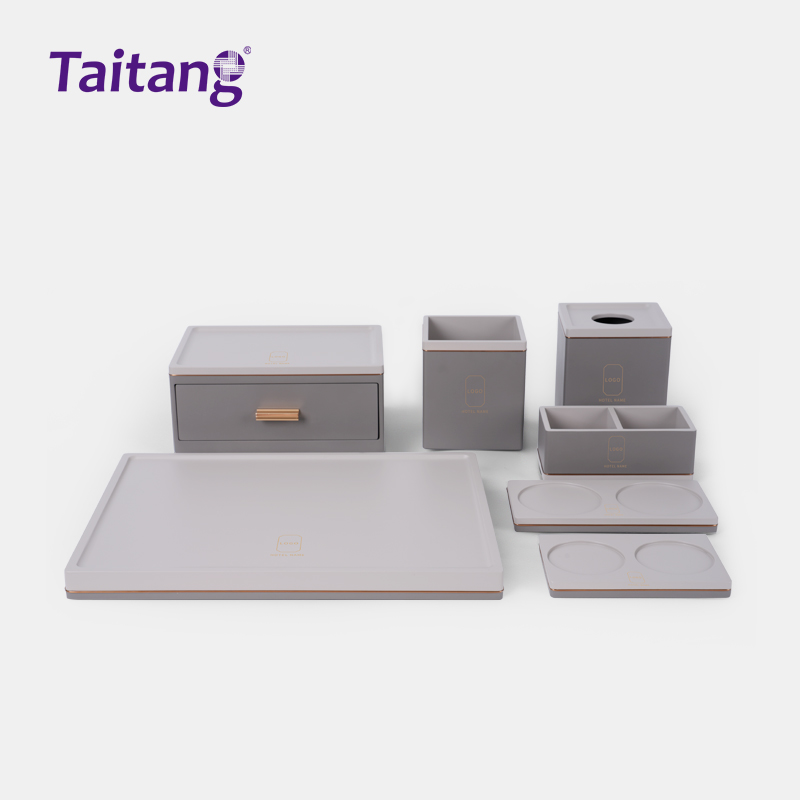 素雅  双灰色树脂客杂摆件套装