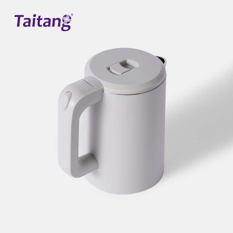 卡其色双层防烫酒店电热水壶