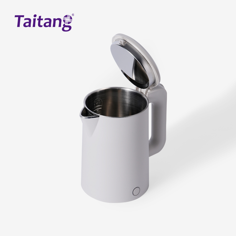 卡其色双层防烫酒店电热水壶