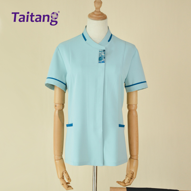 餐饮服务员夏季工作服纯色定制款